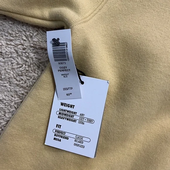 BNWT TNA Cozy Perfect Sweatshirt 2XS in Wheat - Picture 3 of 4